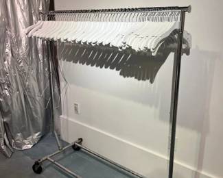WGG212 Rolling Clothes Rack With Wood Hangers