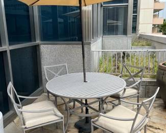 WGG204 Outdoor Table, Chairs, And Umbrella