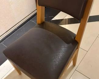 WGG111 Modern Wood Framed Chair with Padded Brown Seat