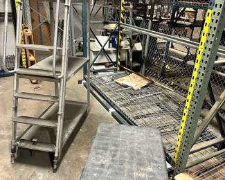 WGG437 Set Of Rolling Shelved Stepladder & Flatbed