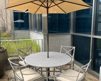 WGG203 Outdoor Table, Chairs, And Umbrella