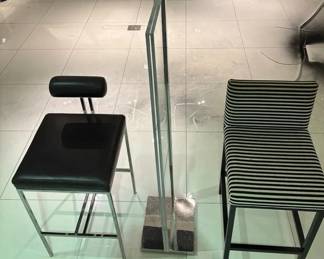 WGG067 (2) Modern Barstools and Acrylic Partition