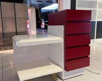 WGG088 Red & White Side Table & Night Stand