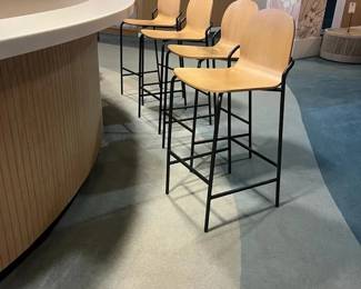 WGG671 Four Wood & Metal Bar Stools