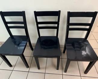 WGG383 3 Black wooden Chairs