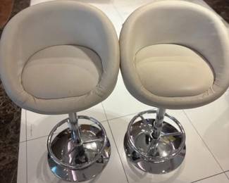 WGG089 (2) Modern White Bar Stool Chairs