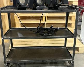WGG581 Metal Industrial Cart With Three Metal Spot-Lights