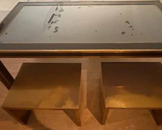 WGG159 Trimmed Table With Four Metal Seats