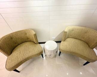 WGG187 Accent Chairs With Ceramic Stool