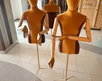 WGG156 (3) Fabric & Wooden Female Mannequins
