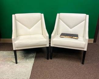 WGG754 Beautiful Mid-century Modern Style Leather Chairs