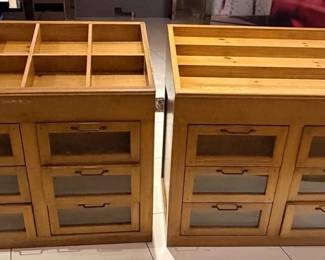 WGG084 Pair of wooden shop display cabinets