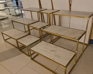 WGG051 Collection Of Marble and Steel Display Stands (3)