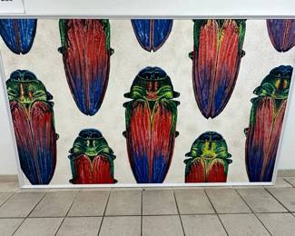 WGG360 Large Framed Painting Of Beetles