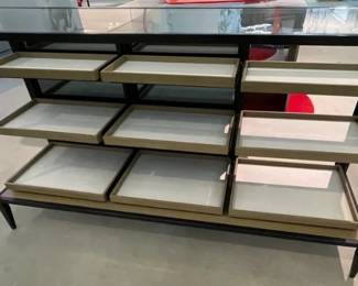 WGG274 Modern Glass-Top Display Credenza