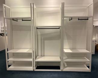 WGG295 Modern White Shelves With Pipe Hanger Racks
