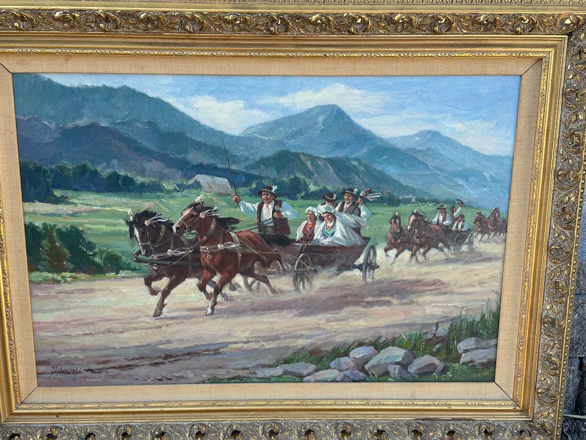 This painting was smuggled out of Bosnia by immigrants who believed it to be very valuable, sometime in the 1990’s per the owner. 