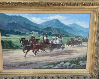 This painting was smuggled out of Bosnia by immigrants who believed it to be very valuable, sometime in the 1990’s per the owner.