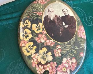 Several large antique funeral/memorial photos.