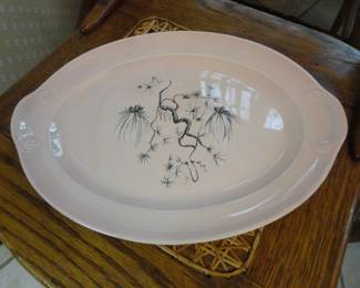 Vtg Taylor Smith "Dwarf Pine" pink platter