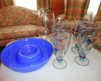 4 Lenox "Poppies on Blue" Tea Glasses