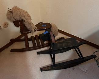 wooden rocking horses