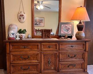 DIXIE  vintage dresser/mirror, solid wood