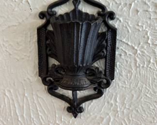 antique cast iron match holder