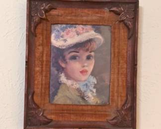 vintage, framed set of Parisian woman, MCM, artist JEFFE