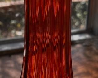 FENTON orange-red glass vase