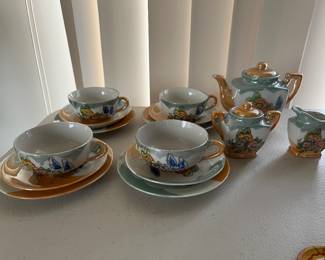 Vintage Lusterware Japan Floral Tea Set 