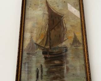 Sailboat Oil Painting 