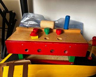 Vintage Wooden Playskool Workbench 