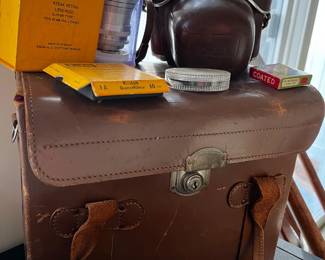 Vintage Kodak Camera, Case, Accessories 
