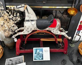 Antique Wooden Rocking Horse