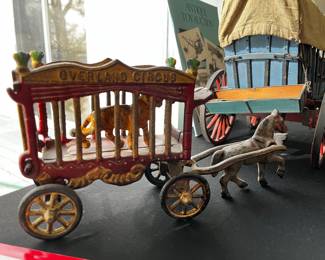 Antique Cast Iron Overland Circus Cage Wagon 