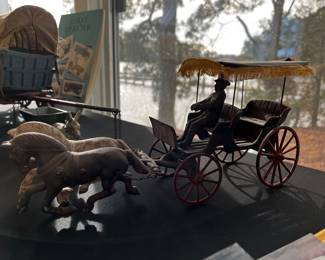 Cast Iron Horse Drawn Carriage Toy