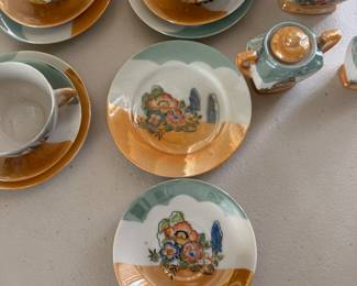 Vintage Lusterware Japan Floral Tea Set 