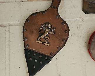 Vintage Lion Emblem Fireplace Bellows