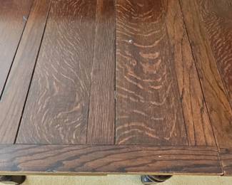 Antique Oak Barley Twist Draw-Leaf Dining Table