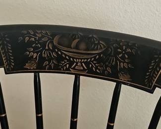 Black Hitchcock Style Stenciled Rocking Chair