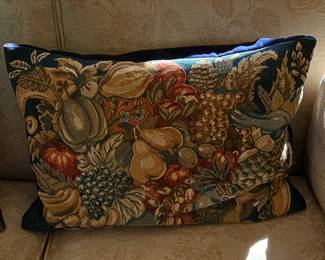 Vintage Fruit Motif Tapestry Pillow