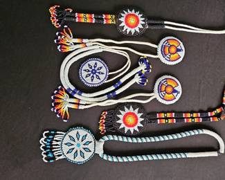 Native American Beaded Medallion Necklaces (Set of 4)