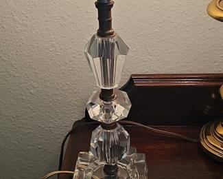 Vintage Art Deco Stacked Crystal Table Lamp Base