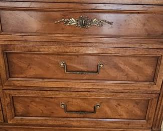 Vintage Drexel Heritage French Provincial Style Cherry Wood Dresser with Mirror