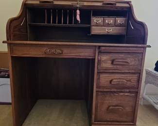 Oak Craft "S-Curve" Roll Top Desk