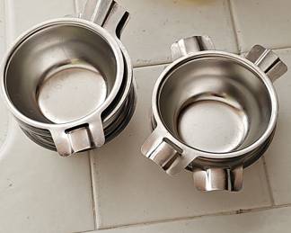 Set of 2 Vintage Metal Egg Poachers