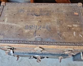 Vintage Military Footlocker Trunk