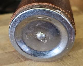 Vintage Leather and Silver-Plate Shaker