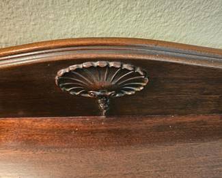 Antique Mahogany Queen Anne Style Console Table with Decorative Items